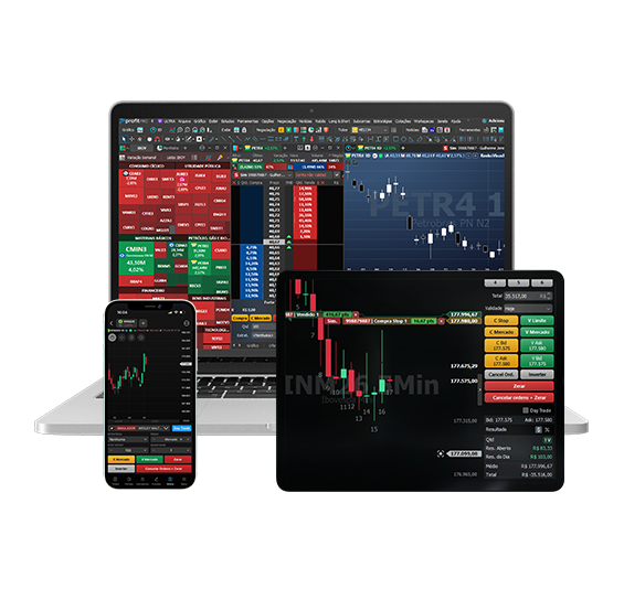 Profit Pro em notebook, tablet e celular