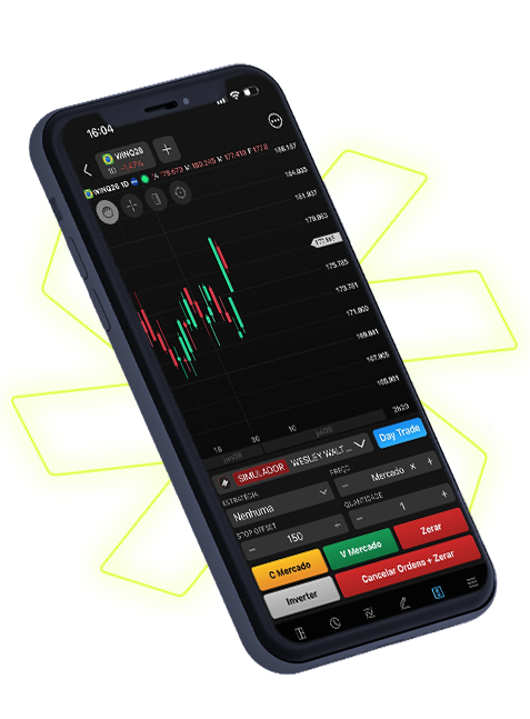 Plataforma Trader Mobile em um smartphone
